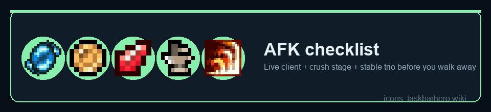 AFK checklist